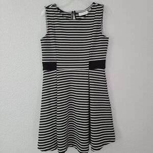 The Children's Place Girls Fit & Flare Striped Black & White dress size 7/8 M